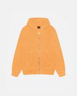 BUANA ZIP HOODIE PIGMENT DYED ORANGE