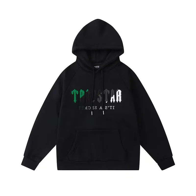 Trapstar It’s A Secret Green gray Logo Black Hoodie Trapstar It’s A Secret Green/gray Logo Black Hoodie