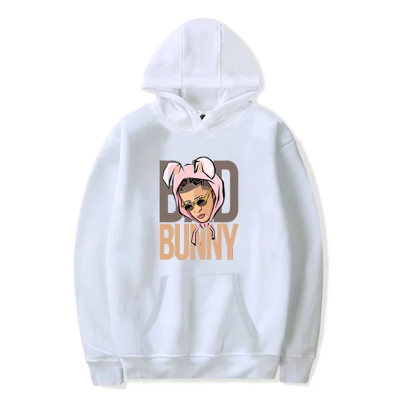 Bad Bunny Face Printed Hoodie
