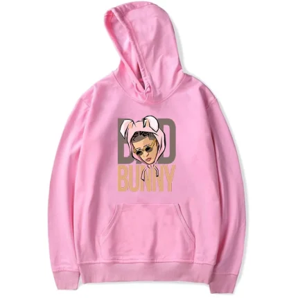 Bad Bunny Face Printed Hoodie