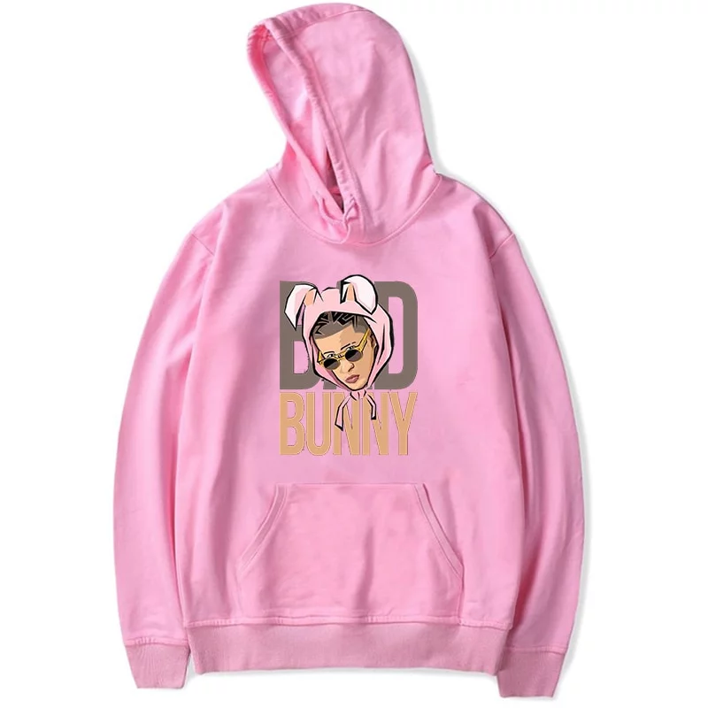Bad Bunny Face Printed Hoodie