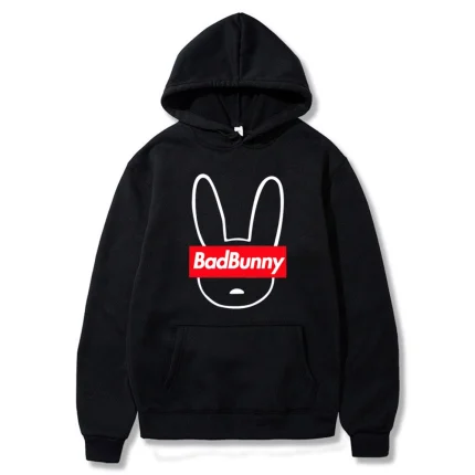 Bad Bunny Print Logo Hoodie