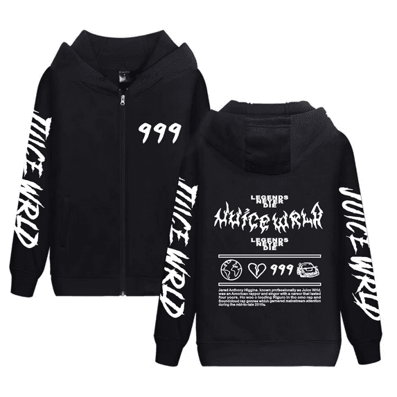 FGRSGHACVN NEW HOT 2025 Juice WRLD Unisex Zip Up Hoodie