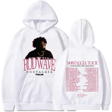 Rod Wave Nostalgia Tour White Hoodie