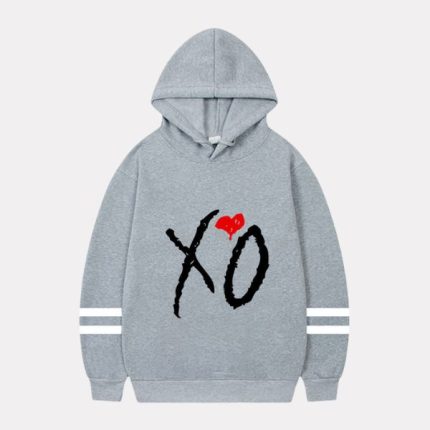 The Weeknd XO Dripping Heart Logo Grey Streetwear Hoodie
