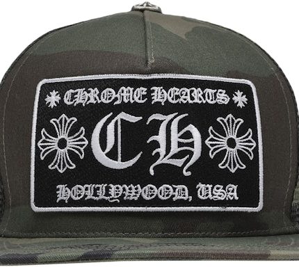 Chrome Hearts CH Hollywood Camo Trucker Hats