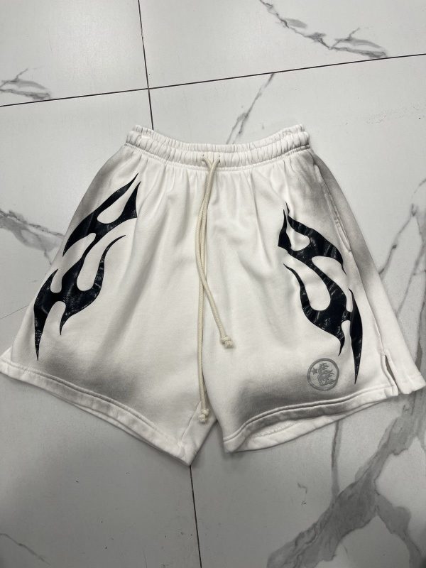 Hellstar Flame Shorts "White"