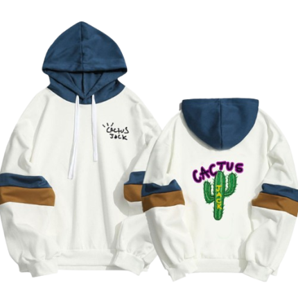 Cactus Jack White Blue Patches Hoodie