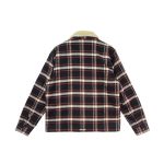 Chrome Hearts Plaid Flannel Fur Collar Zip Up Jacket