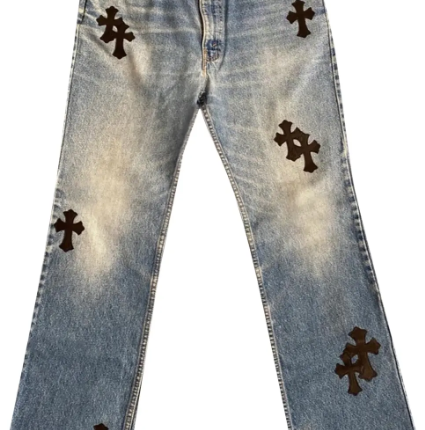 Chrome Hearts x Levis Cross Patch Denim Pants Blue