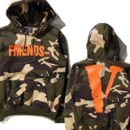 Vlone Friends Camo Hoodie Friends & V Staple