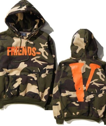 Vlone Friends Camo Hoodie Friends & V Staple