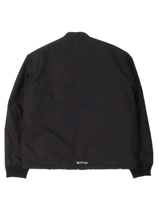 Chrome Hearts Cemetery Cross Patch Faux Fur Lined Racing Jacket