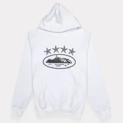 Corteiz 4Starz Alcatraz Weiß Hoodie
