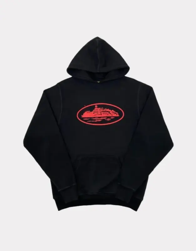 Corteiz Alcatraz Hoodie Rot Schwarz