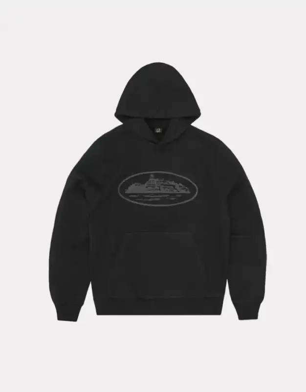 Corteiz Alcatraz Hoodie V2 Triple Black