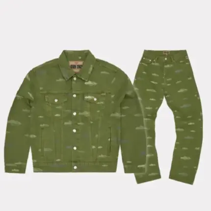 Corteiz Alcatraz Muster Tracksuit Khaki