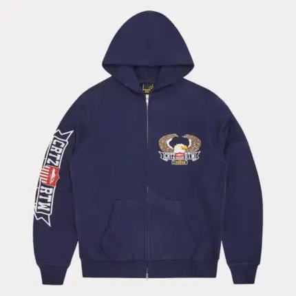 Corteiz Dipset Zip-Up Hoodie Navy