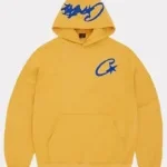 Corteiz Satin C Star Appliqué Mustard Hoodie