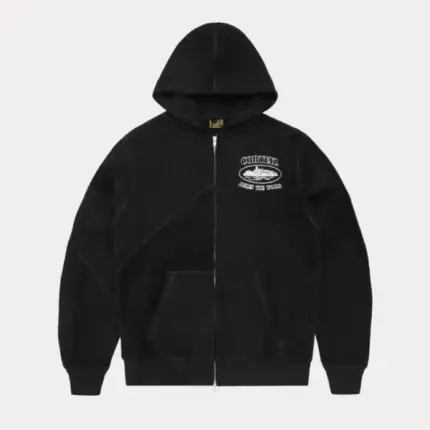 Corteiz Superior V2 Zip-Up Black Hoodie