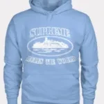 Corteiz X Supreme Blau Hoodie Hell