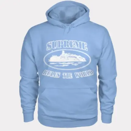 Corteiz X Supreme Blau Hoodie Hell