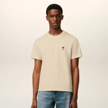 AMI Paris Beige Ami De Coeur Cotton T-Shirt