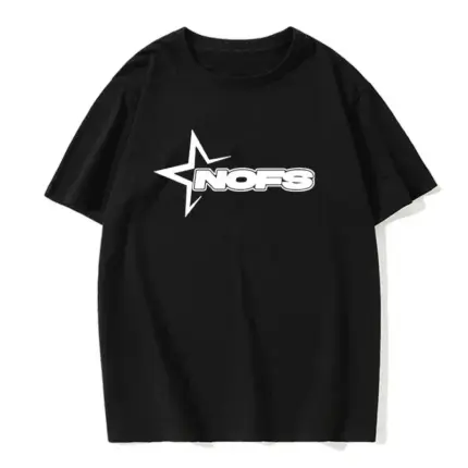 NOFS Black Casual Summer Cotton T-Shirt