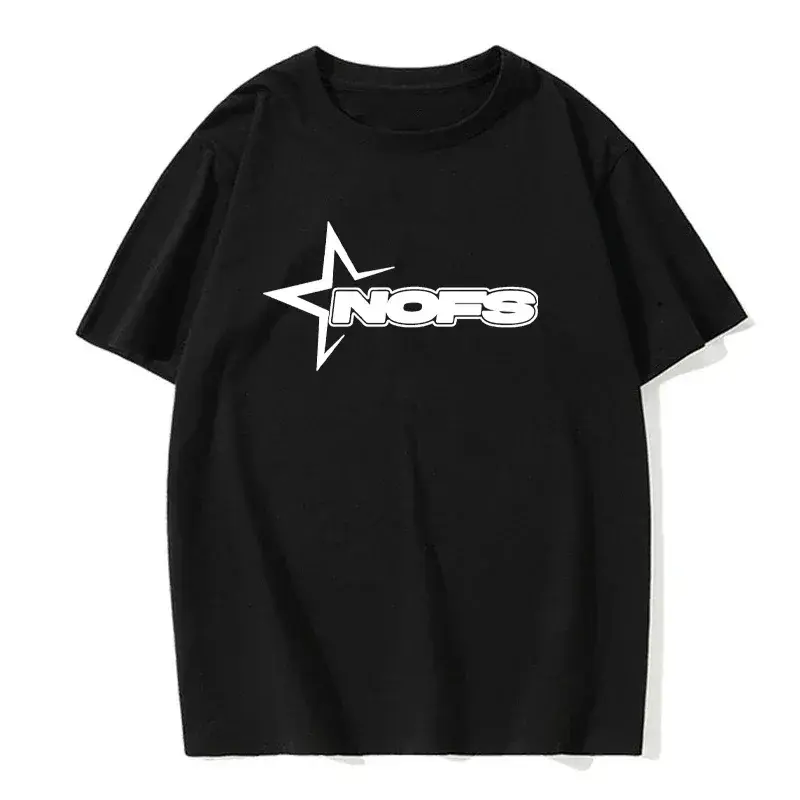 NOFS Black Casual Summer Cotton T-Shirt