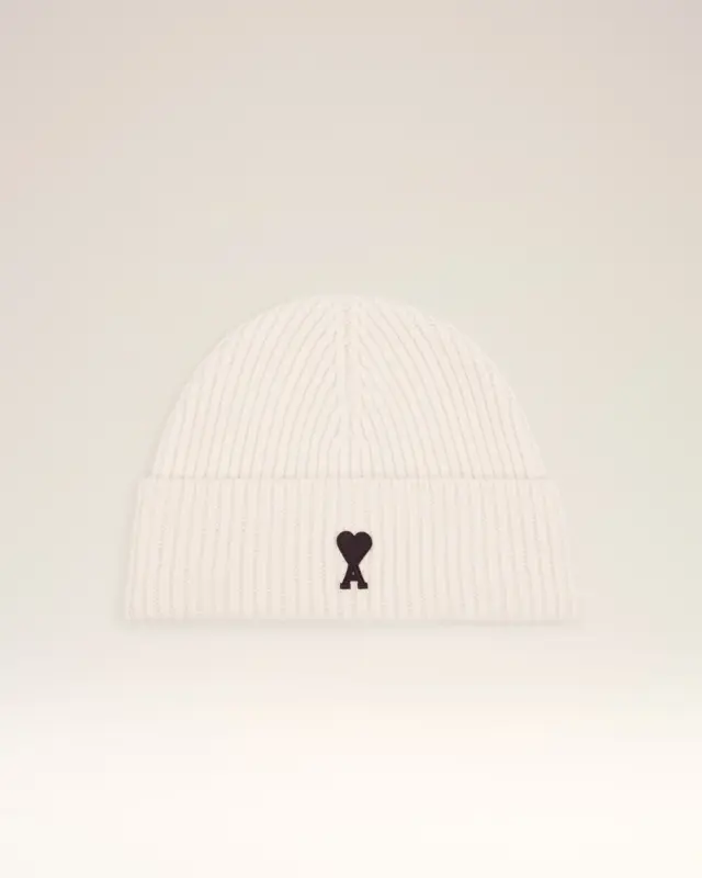 White Wool Ami De Coeur Beanie