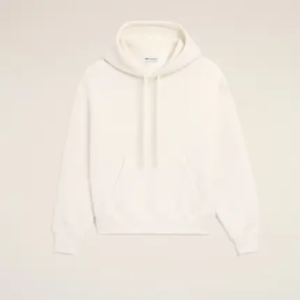 White Cotton Embossed Ami De Coeur Hoodie