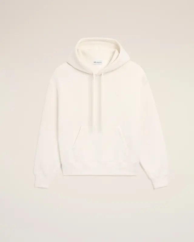 White Cotton Embossed Ami De Coeur Hoodie