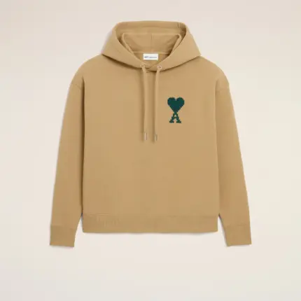 Beige Cotton Ami De Coeur Hoodie