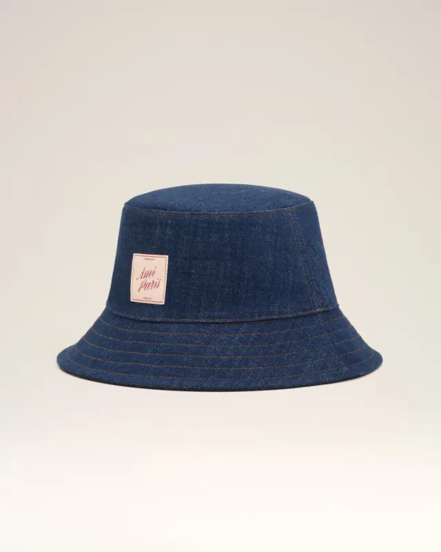 Blue Denim Cotton Ami Paris Heritage Patch Hat